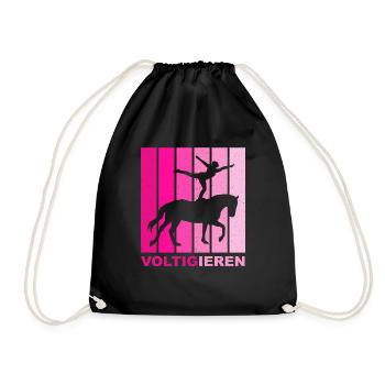 Loves Horse Vaulting Gift - Drawstring Bag - black - Front