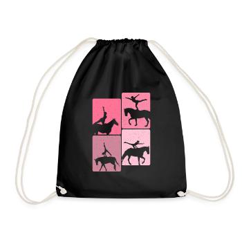 Loves Horse Vaulting Gift - Drawstring Bag - black - Front