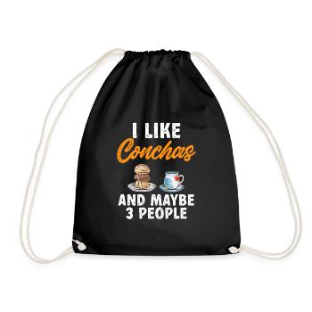 Concha Hispanic Mexican Pan Dulce - Drawstring Bag - black - Front