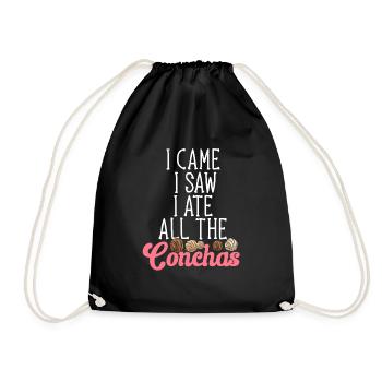 Concha Hispanic Mexican Pan Dulce - Drawstring Bag - black - Front