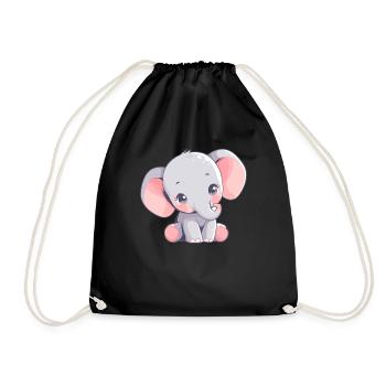 Elephant Elephant - Drawstring Bag - black - Front
