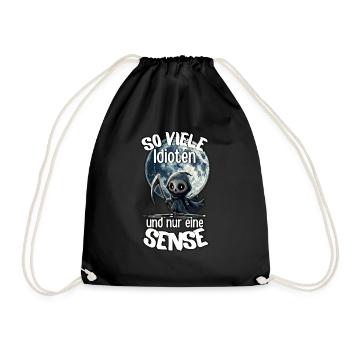 Grim Reaper #lovely toons - Drawstring Bag - black - Front