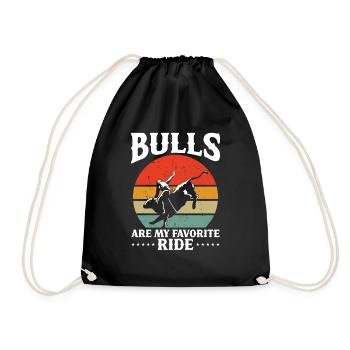 Bullenreiter Rodeo Western Cowboy Bull Riding - Turnbeutel - Schwarz - Vorne