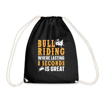 Bullenreiter Rodeo Western Cowboy Bull Riding - Turnbeutel - Schwarz - Vorne