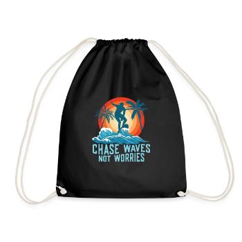 Born To Lift Raised To Elevate Surfboard Surfer Su - Drawstring Bag - black - Front