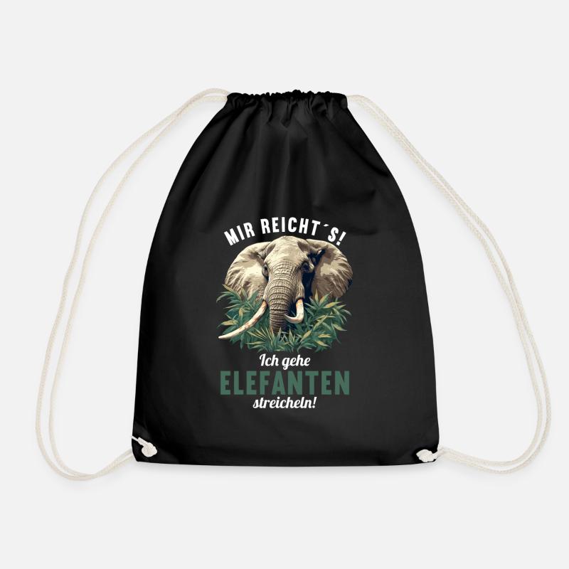 Elefanten Elefant - Turnbeutel - Schwarz