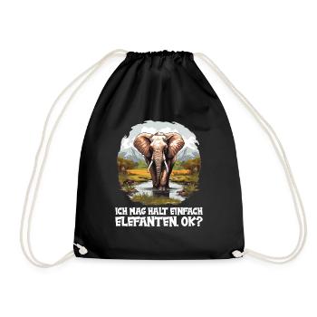 Elephant Elephant - Drawstring Bag - black - Front