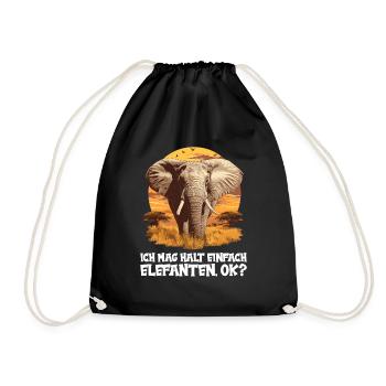 Elephant Elephant - Drawstring Bag - black - Front