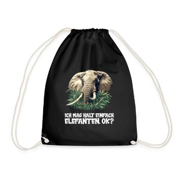 Elephant Elephant - Drawstring Bag - black - Front