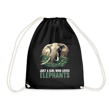Elephant Elephant - Drawstring Bag - black - Front