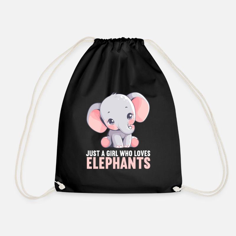 Elefanten Elefant - Turnbeutel - Schwarz