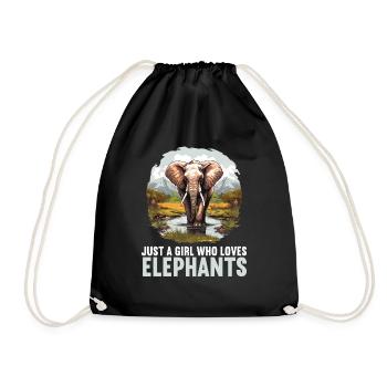 Elephant Elephant - Drawstring Bag - black - Front