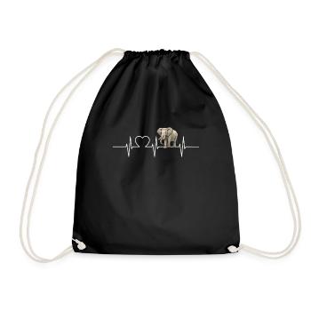 Elephant Elephant - Drawstring Bag - black - Front