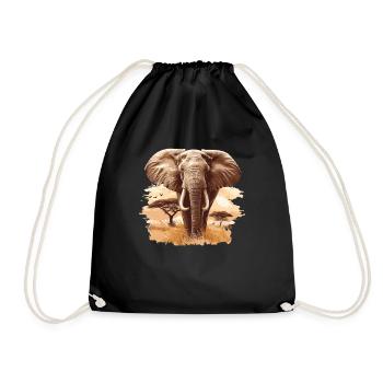 Elephant Elephant - Drawstring Bag - black - Front
