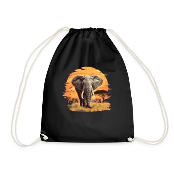 Elephant Elephant - Drawstring Bag - black - Front