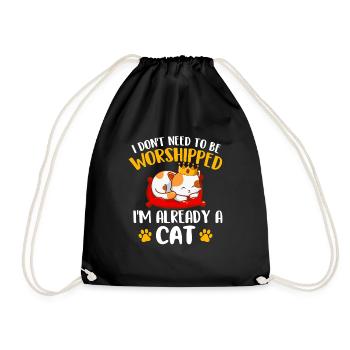 Je n’ai pas besoin d’être adoré - Chaton amoureux des chats - Sac de sport léger - noir - Devant