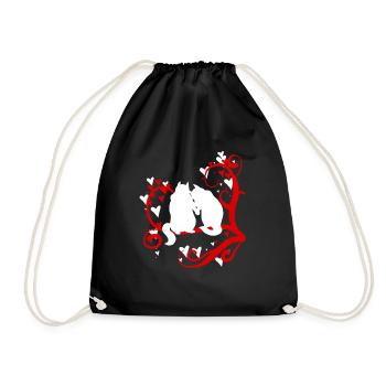 Squirrels In Love On A Tree Funny Chipmunks Animal - Drawstring Bag - black - Front