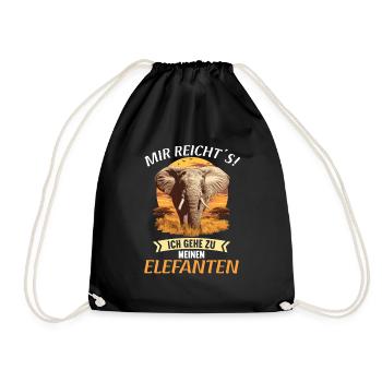 Elephant Elephant - Drawstring Bag - black - Front