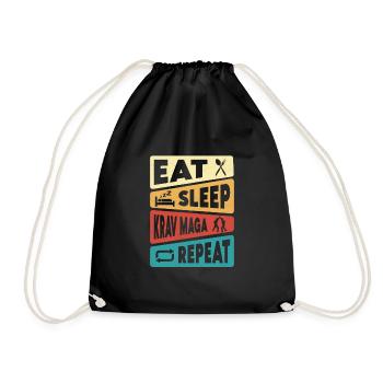 Manger du sommeil Krav Maga Répéter l’entraînement Arts martiaux - Sac de sport léger - noir - Devant