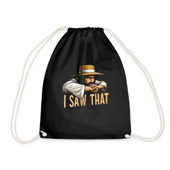 I Saw Jesus Meme Funny Christian - Drawstring Bag - black - Front