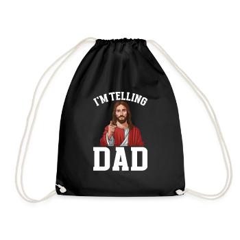 I Saw Jesus Meme Funny Christian - Drawstring Bag - black - Front