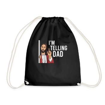 I Saw Jesus Meme Funny Christian - Drawstring Bag - black - Front