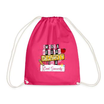 I'm Not a Regular Security I'm a Cool Security Fun - Drawstring Bag - fuchsia - Front