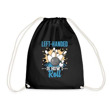 Bowling Left-handed Left-handed bowler - Drawstring Bag - black - Front