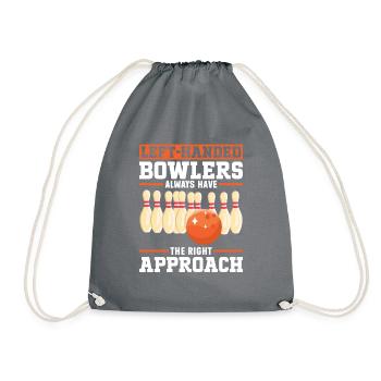 Bowling Linkshänder Linkshändiger Kegler - Turnbeutel - Grau - Vorne
