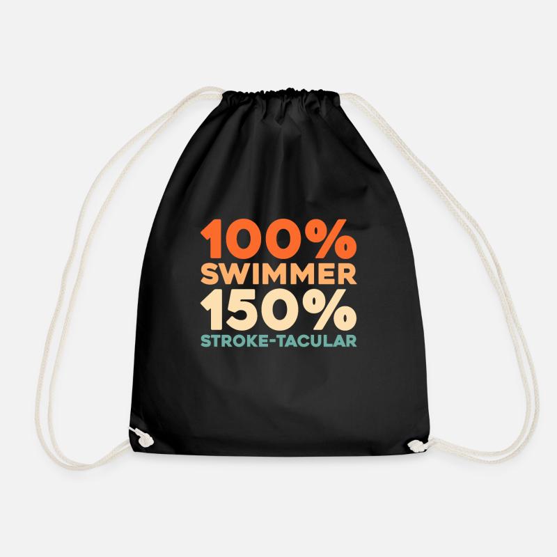 Schwimmen Schwimmer - Turnbeutel - Schwarz