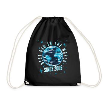 Best dad in the world since 2005 Father's Day - Drawstring Bag - black - Front