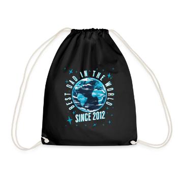 Best dad in the world since 2012 Father's Day - Drawstring Bag - black - Front