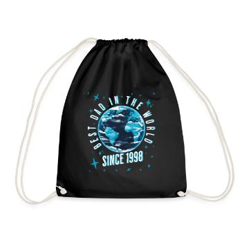Best dad in the world since 1998 Father's Day - Drawstring Bag - black - Front