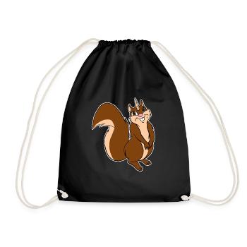 Squirrelcorn Funny Squirrel Unicorn Chipmunks Pun - Drawstring Bag - black - Front