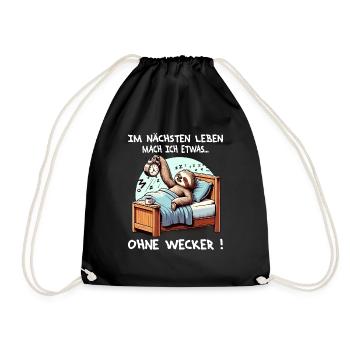 Work I hate the alarm clock and Monday - Drawstring Bag - black - Front