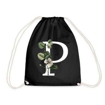 lettre p botanique vert - Sac de sport léger - noir - Devant