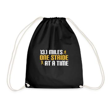 Half Marathon 13, 1 Mile Marathon Runner - Drawstring Bag - black - Front