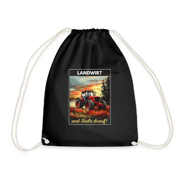 Farmer, Tractors, Tractors, Farmer, Village, Farm - Drawstring Bag - black - Front