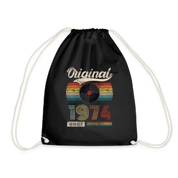 1974 Vintage Anniversaire cadeau Tee Style Rétro - Sac de sport léger - noir - Devant