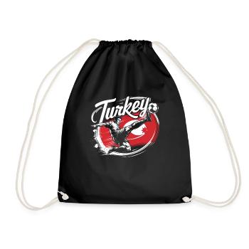 Turkey Gift Turkey Football Soccer Europe Turk - Drawstring Bag - black - Front
