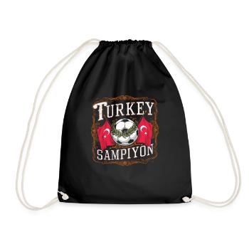 Turkey Gift Turkey Football Soccer Europe Turk - Drawstring Bag - black - Front