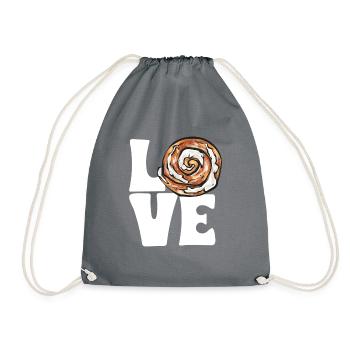 Cinnamon roll - Drawstring Bag - grey - Front