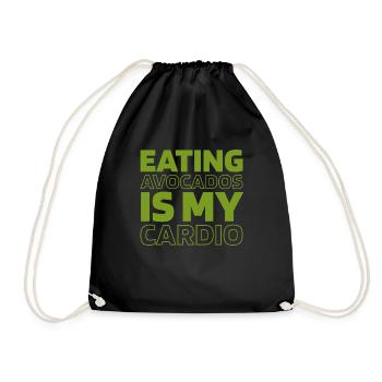 Avocado Funny Cardio Quote - Drawstring Bag - black - Front