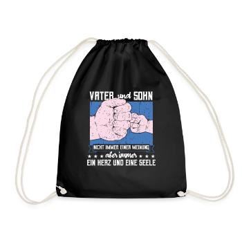 Vater & Sohn Spruch, Bester Papa, Vatertag - Turnbeutel - Schwarz - Vorne
