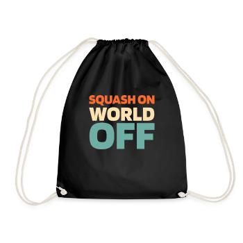 Squash Squash On World Off - Turnbeutel - Schwarz - Vorne