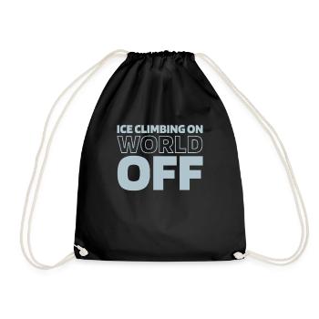 Eisklettern Ice Climbing On World Off - Turnbeutel - Schwarz - Vorne