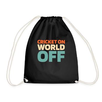Cricket Cricket On World Off - Drawstring Bag - black - Front