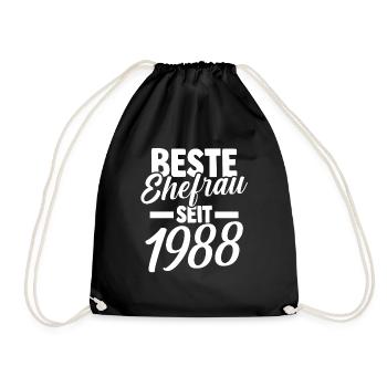 Valentinstag Beste Ehefrau Seit 1988 - Turnbeutel - Schwarz - Vorne
