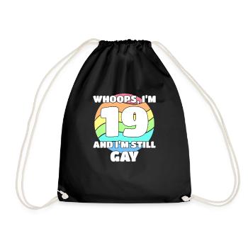 Lustige Gay Pride - 19. Geburtstag 19 BDay Lesbe - Turnbeutel - Schwarz - Vorne