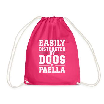 Easily Distracted By Dogs & Paella - Turnbeutel - Fuchsia - Vorne